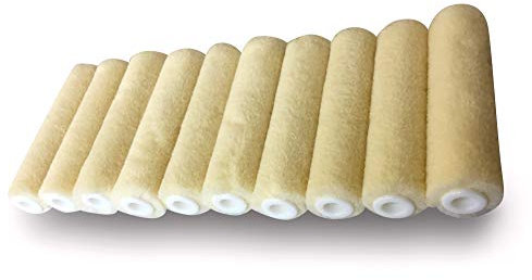 KIBROS 4KIT428c | Pack of 10 Mini Roller Sleeves Rabbit Paw Lacquer | Velvet 100 mm | Paint Skirting Plinths Flat Surfaces Boats