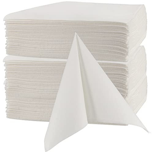 SEUNMUK 100 PCS White Luxury Napkins 40 x 40 cm, Disposable Linen Feel Napkins, Cloth Like Decoration Serviettes for Bathroom, Wedding, Party, Birthday