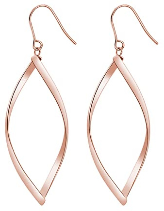 Lieson Damen Ohrringe Titan, Ohrringe Für Damen Silber/Gold/Rosegold Ohrstecker Hohl Blätter