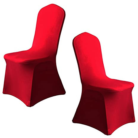 UVCMDUI Stuhlhussen Stretch Elasthan Universell Chair Cover Wedding, Moderne Stuhlhussen Brautpaar Hochzeit für Hochzeiten Und Feiern Geburtstag Dekoration,Rotwein,30pcs