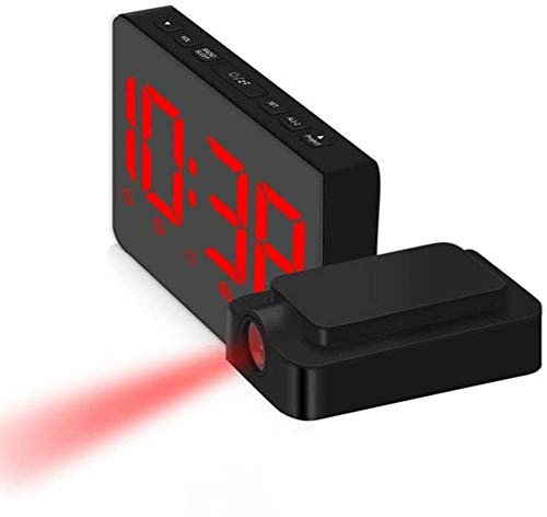 ATAAY Sveglia a proiezione, Sveglia Digitale con Display a LED e dimmer, proiettore 180°, Radio, 12/24 Ore, Funzionamento a Batteria/USB, Ora legale, Funzione Snooze, Perfetta per la cameretta dei