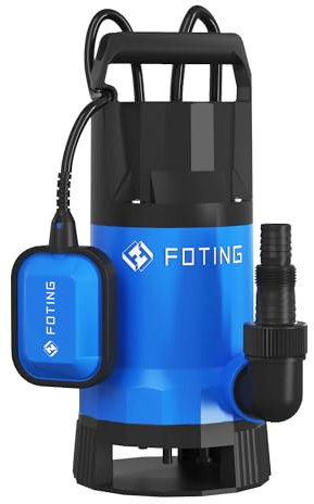 FOTING 1000W Submersible Water Pump to Empty Pool, Dirty/Clean Water, 17600 L/H Electric Sump Pump with Float Switch, Portable Water Pump for Garden Pond, Hot Tub, Pool Draining, Ditches