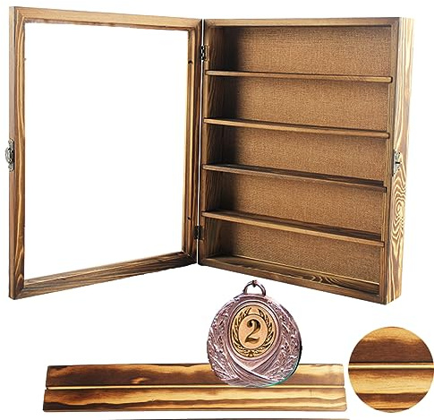LITAITAI 14x17 Shadowbox Frame with Shelves, Deep Shadow Box Display Cases with 4 Movable Shelves,Shadow Work Journal and Workboolshadow Box for Flowers,Medals,Coins,Pictures,Weddings(Carbon)