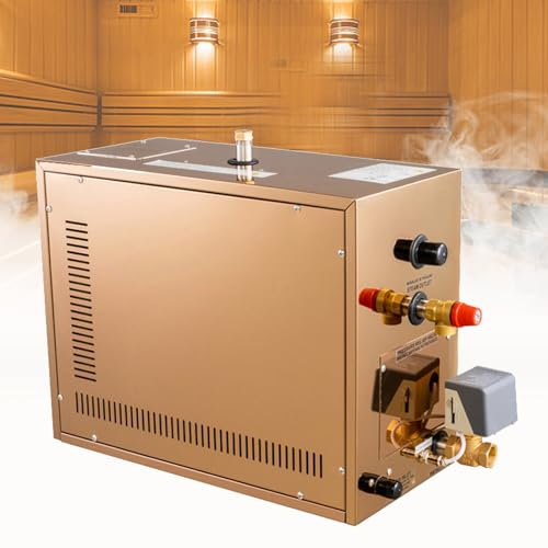 YMAOMAO 3KW 4.5KW 5KW 6KW 7KW 8KW 9KW 10.5KW 12KW 15KW 18KW Generador de baño de Vapor 25-55 ℃ Sauna Sala de Vapor Generador de Vapor para baño de Sauna Ducha turca en casa CE 220V,6KW