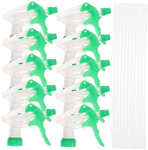 VINTORKY 10 Pack Hand Button Nozzle Replacement Spray Head Fine Mist Steam Sprayer Nozzles for Plastic Bottles Gardening and Cleaning 12x32x3cm