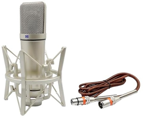 F Fityle Microfono a condensatore Microfono USB Robusto Microfono da Tavolo ad Alte Prestazioni Microfono da Studio per Giochi Produzione Musicale Voice Over, con Cavo XLR