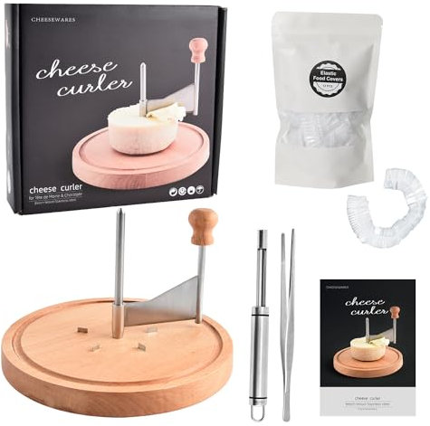 ShinianYa Cheese Curler Beach Wood-Stainless Steel - Best for Cheese Wheel and Chocolate Shavings and Curls, Manual Handheld Cheese Slice & Shaver