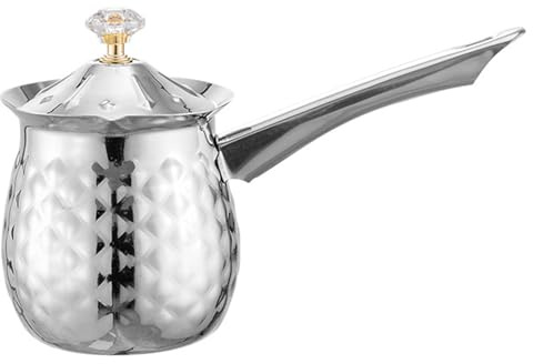 Turkisk kaffekanna, arabisk kaffekanna 600 ml/20 oz rostfritt stål chokladsmältkanna med örnpip halkfri mjölkvärmare med handtag och dammtätt lock för spisens topp
