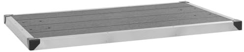 JUDYY Piatto Doccia da Esterni in Acciaio Inox WPC 110x62 cm Grigio,Piatto Doccia,Attrezzature per Bagni-48205