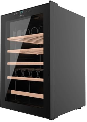 Cecotec Vinoteca 48 Botellas Bolero GrandSommelier 4850 Black Compressor. Nevera de Vino, Sistema de Compresor, Alto Rendimiento, Temperatura Regulable y Luz LED Interior, Diseño en Negro