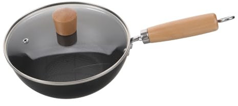 Cabilock Olla Pequeña De Hierro Tapa Wok Japonés Tradicional Wok De Hierro Para Cocina Gas Sartén Antiadherente Para Uso Doméstico