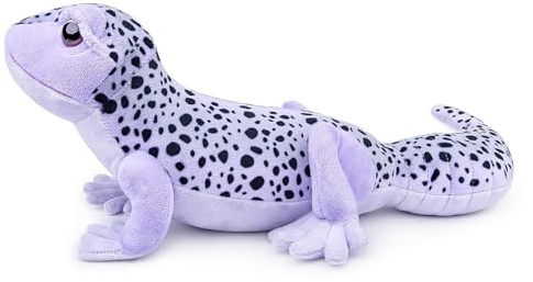 Tiny Heart Juguete de Peluche de Lagarto Gecko Suave de simulación, Juguete de Animal de Peluche Suave de Gecko Realista, Modelo de Peluche Lagarto Púrpura de 15.7in, compañero de Juego para niños