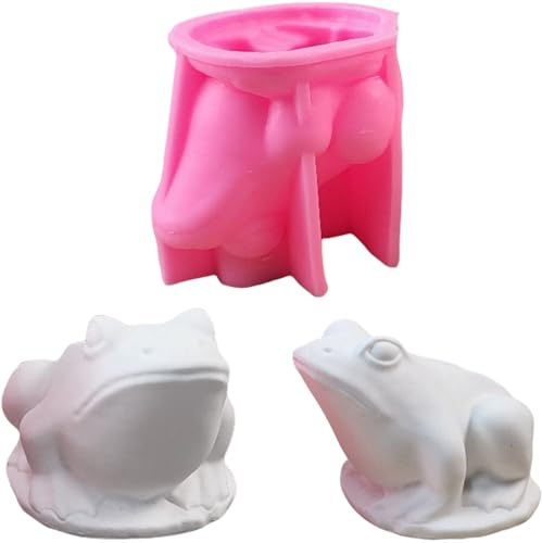 ALEFBET Silikonform Frosch，Silikonformen Gießformen Frosch，Kerzenformen zum Gießen，Kerzen Formen Silikon，Epoxidharz Formen Silikon，Gipsformen zum Gießen (Frosch) A8620