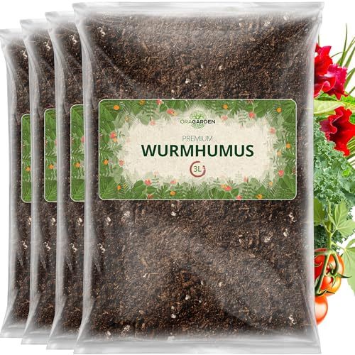 ORAGARDEN Wurmhumus 12L - Natürlicher Bodenaktivator für gesunde Pflanzen - Humus Erde Pflanzen und Garten