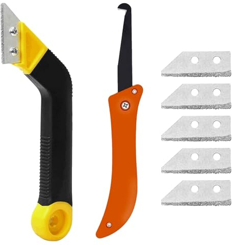 Grattoir Joint Carrelage,5 Couteaux De Rechange Grattoir à Joints,Kit Joint Carrelage,pour Carreaux,Cuisine,Salle de Bain