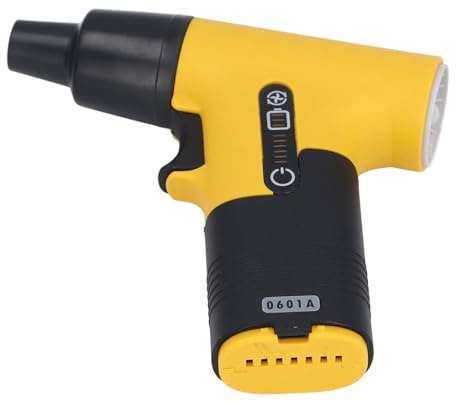TOPINCN Handheld Turbo Fan, 120000RPM Wind Speed Electric Air Duster, USB Charging Compressed Air Duster Cordless Leaf Blower Mini Jets Dry Blower for Car Camping Inflation (Yellow)