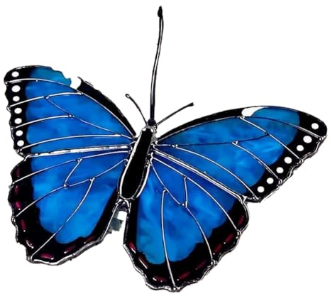 Qusedwey Atrapasueños de Mariposas Teñidas, Vidrieras para Colgar en Ventanas, Atrapasoles de Mariposas Colgantes para Decoraciones de Mariposas de Coche C
