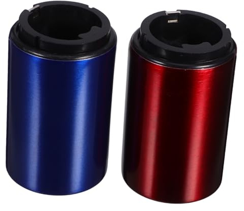 CIYODO Ouvre-bouteilles à Pression Multifonction en Acier Inoxydable, Décapsuleur Automatique Push Pop, Accessoires Rouge et Bleu, pour Bar, Camping et Fête, Lot de 2 Pièces