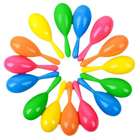 Flaroey 25 Pièces Maracas pour Enfants, Maracas Mini Maracas Colorés Jouet Bruiteur Instruments de Musique pour Les Tout-Petits Cadeaux de Fête