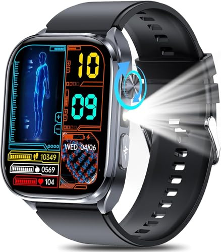 2025 Nuovo AI Smartwatch ECG/𝐆li𝐜𝐞m𝐢𝐚/24H Pressione Sanguigna 2orologio Salutare uomo donna con Funzione Telefono,SOS,ᴀᴘɴᴇᴀ ɴᴏᴛᴛᴜʀɴᴀ/Sonno/Cardiofrequenzimetro/SpO2/BMI/IP68/150+Sportive/Torcia