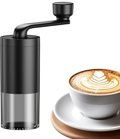 Manuell kvarn för kaffebönor - manuell avsmalnande burrkvarn, justerbara slipinställningar, bärbar tyst design | Espressokaffeverktyg för amerikansk lattemisk, A