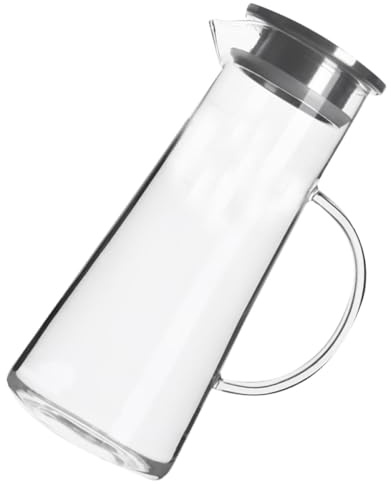 NUOBESTY Bouteille D’Eau en Verre Borosilicate 1450 Ml Grosse Capacité Transparente et Résistante à la Chaleur Cuisine Thé à la Maison