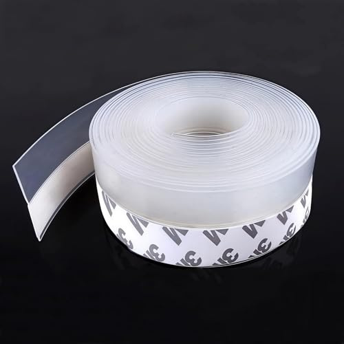 Silicone Seal Door Strip Bottom,Self-Adhesive Silicone Draught Excluder Tape for Doors and Windows 5m x 35mm Weather Stripping Seal Strip for Gap Sealing and Draught Exclusion in Homes