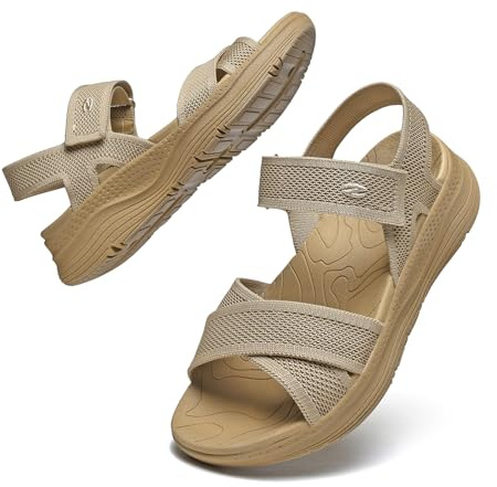 Bravover Womens Walking Sandals Orthopedic Ladies Recovery Arch Support Non-slip Sandals with Comfortable Relief Plantar Fasciitis
