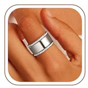 SIXDUTON 3 Pezzi Anelli Donna Impilabili In Acciaio Inox, Anelli Oro 18K con Cubica Zirconia Anello Mignolo Thumb Pinky Midi Gioielli Regalo Compleanno Anniversario per Fidanzata Moglie (Argento, 7)