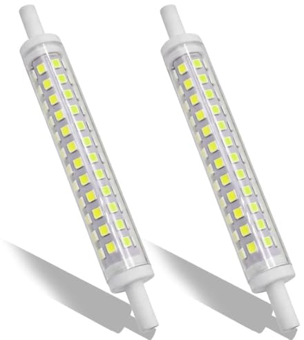 Lumoia 2PCS R7S LED Bulb 118mm Dimmable 9W, 6000K Cool White J118 Linear Halogen Bulbs Replacement Free Flicker High Brightness Energy Saving for Floor Lamps Reading Ceiling Floodlights Lamp