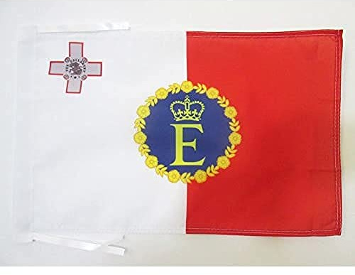 AZ FLAG Drapeau Etendard royal de Malte 1964-1974 45x30 cm Cordelettes | Usage intérieur et extérieur Drapeau décoratif royal maltais coutures doubles et bords renforcés polyester 100D
