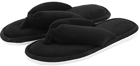 Onmygogo Pantoufles de Maison pour Femme en Polaire Corail, Pantoufles de Spa antidérapantes (Noir,Size 40-41)