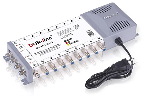 DUR-line MS 5/16 G-HQ - Multischalter - Made in Germany - SAT Multischalter für 16 Teilnehmer/TV - stromspar Netzteil - Multiswitch, Matrix [Digital, HDTV, FullHD, 4K, 8K, UHD]