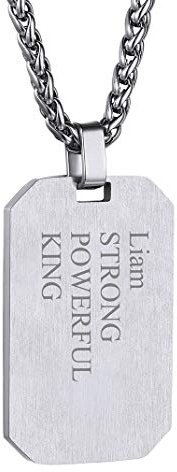 GoldChic Jewelry Dog Tag Kette Herren Erkennungsmarke Edelstahl Anhänger Herren Militär Armee Dog Tag Anhänger mit Wunsch Gravur für Männer/Jungen,Kettenlanger 60cm