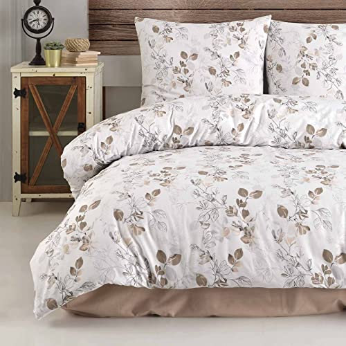 Buymax® Bettwäsche 155x220 100% Baumwolle 4-Teilig Bettbezug - Bettwäsche-Sets 155 x 220cm mit 2 mal Kissenbezüge 80x80cm, ÖKO-TEX Renforcé-Bettdeckenbezüge Set mit Reißverschluss