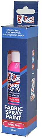 Stix2 Textil-Sprühfarbe, permanent, Kunst- und Bastel-T-Shirt, Hellrosa, 60 Milliliter, Wasserbasiert, Aerosol, Indoor und Outdoor, 5-10 m²/L