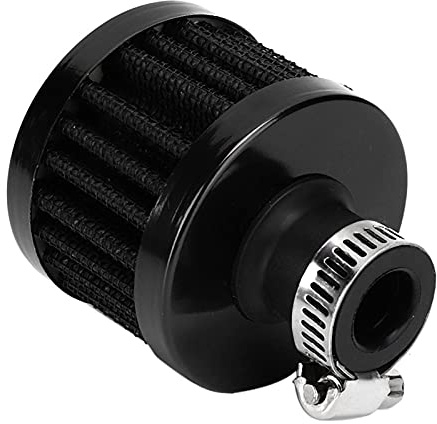 Qiilu 13 mm/0,5 tum billuftfilter, universellt bil mini luftintag filter ventilerande vevhus lufttillbehör (svart)