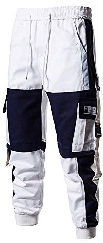 ausuky Pittori e decoratori Work Cargo Pantaloni da combattimento con tasche per ginocchiere (bianco, M)