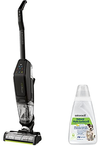 BISSELL CrossWave X7 Cordless Pet | Staubsauger/Reiniger/Trockner | 3-in-1 Haustiersauger & Mopp | Multi-Flächen für Teppiche, Fliesen und Holzböden | Kabellos | 75dB | Schwarz/Transparent | 2955N
