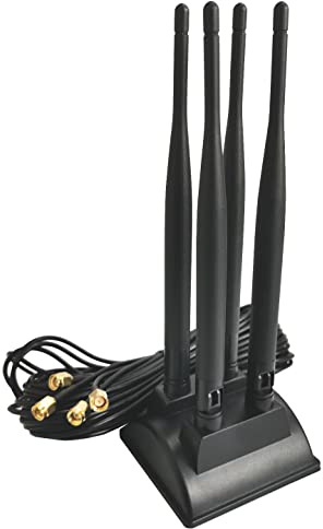 B16DS 3 m 2,4 G/5,8 G dubbel frekvens WiFi antenn 4X 6dBi MIMO rundstrålande signalförstärkare SMA adapter kabel med magnetisk stativ PCIE nätverk WLAN kortrouter extern antenn trådlös WLAN