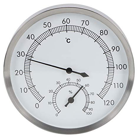 Termoigrometro, resistente all'usura e alle alte temperature 2 in 1 termoigrometro in acciaio inossidabile per sauna, bagno turco