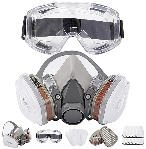 Wytcyic Mezza faccia respiratoria riutilizzabile, maschera a vapore organica e maschera antipolvere per vernice, lucidatura meccanica, tronco, saldatura e altri lavori