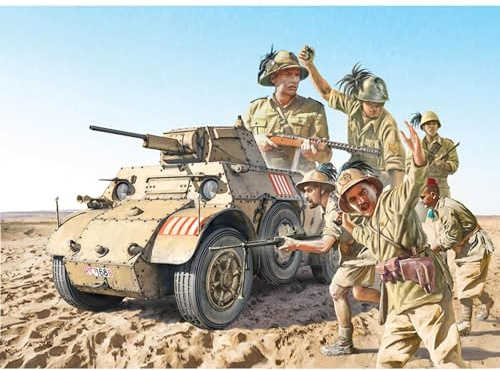 Italeri 6591 1:35 AB 41 mit Bersaglieri italienische Infanterie - Modellbau, Bausatz, Standmodellbau, Basteln, Hobby, Kleben, Plastikbausatz, detailgetreu, unlackiert