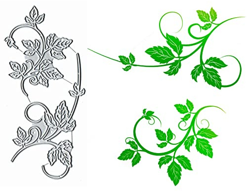 2 Stück Frühlingszweig, Blatt, Blume, Metall-Stanzformen, Frühlingsblumen, Blätter, Stanzschablonen für DIY-Einladungen, Karten, Prägepapier-Stanzformen, Kartenherstellung