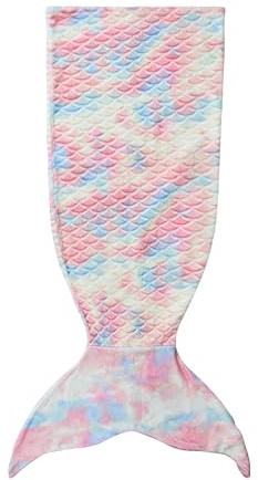 Catalonia Classy Meerjungfrauen schwanz Decke, weicher warmer Plüsch Fleece Schlafsack Kuscheldecke, 155 x 50 cm Fischschuppenmuster, Süße Meerjungfrau