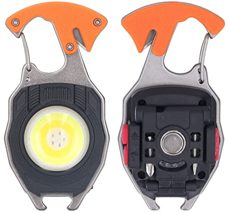 LED-nyckelring Ficklampa Multifunktionell Typ C Mini Nödjobbsljus Ficklampa med Flasköppnare Tändare
