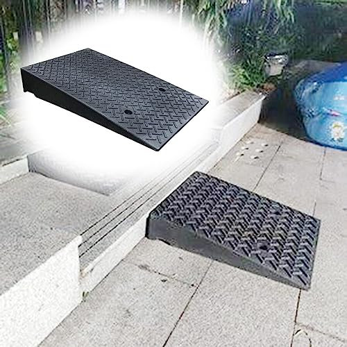 COKYIS Tragbar Bordsteinrampe Auto Auffahrrampe Für Einfahrt, rutschfeste Schwellenrampe Gummi Bürgersteig Rampen Laderampen, 10-20cm Hohe Auffahrkeile (Size : 50 * 80 * 17cm)