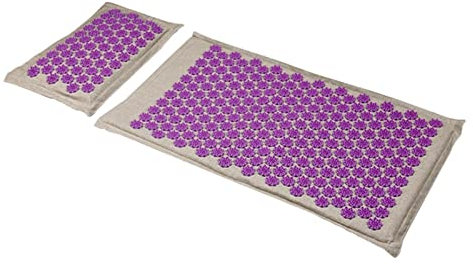 FrEshn Massagekissen Naturwäsche Kokosnuss Palm Massage Akupressur Yogamatte Sport Kissenmatte mit Tasche Spike Acupressur Matte Kissen Massagekissen (Size : Mat-Pillow PE)