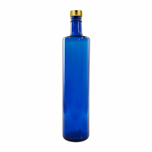 Pack 4PZ Bottiglie in vetro per acqua Classic 75cl. Blu con tappo Oro (4)