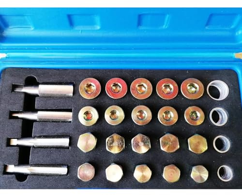SIO Reparaturset Ölablassschraube Gewinde – Ölwanne Gewinde Reparatur Kit – Werkzeug zur Reparatur vom Ölablassgewinde Motor – Ölablassschrauben Reparatursatz Auto Werkstatt